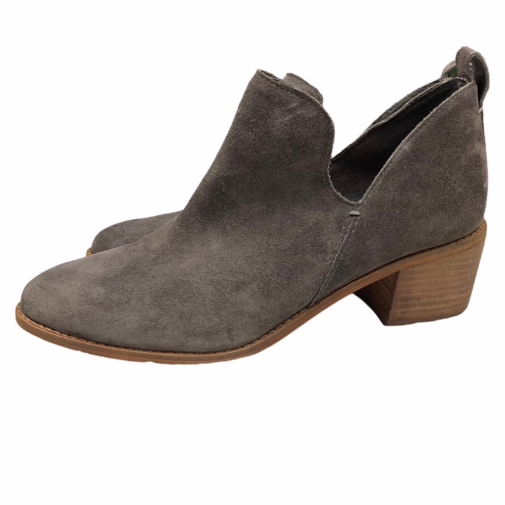1 State Idania Gray Suede Cutout Ankle Booties 8M - Picture 2 of 7